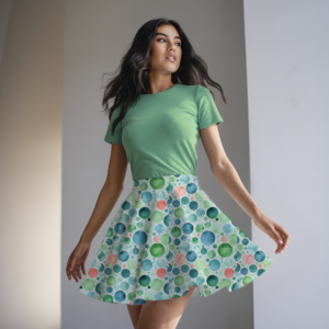 Bubbles and Depths Watercolor Circles Skirt